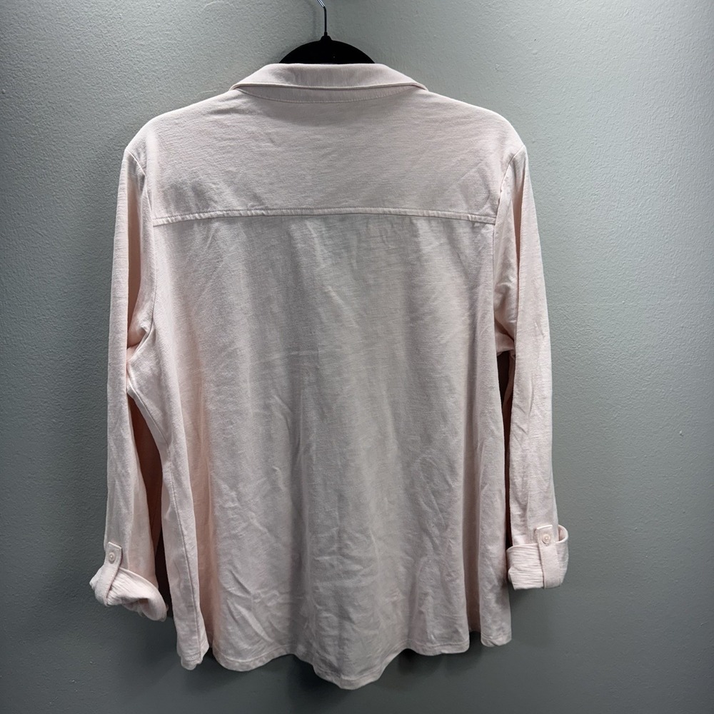 Croft & Barrow Women's Long Sleeve Button-Down Shirt Pink Size XL - Picture 3 of 9